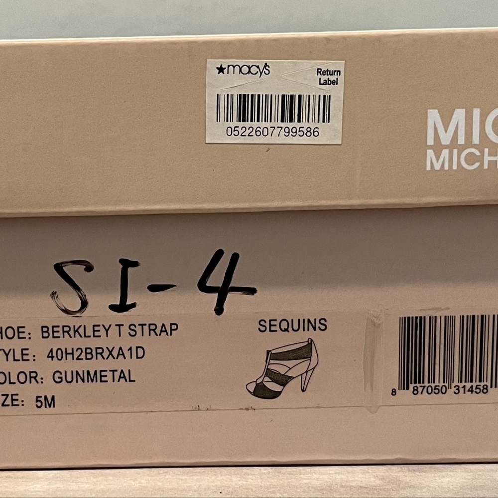 Michael Kors Berkley T-Strap in Gunmetal Sequins. Size 5M Like New Condi… - Picture 16 of 16